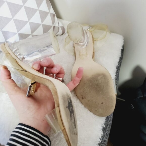 Jeffrey Campbell Clear Heels with Tan Sole - Picture 5 of 6